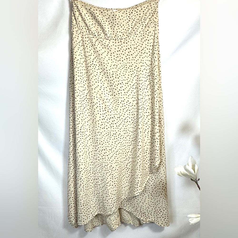 Chic Asymmetrical Cream Polka Dot Skirt